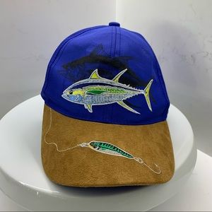 Fish embroidered baseball hat adjustable
